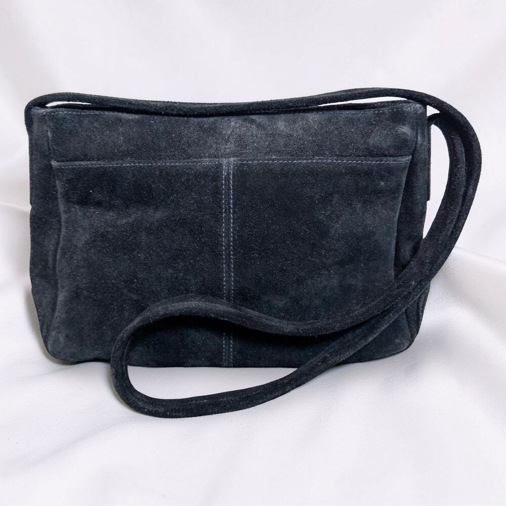 Vintage 90s Bridgetown Collection Black Suede Shoulder Crossbody Bag